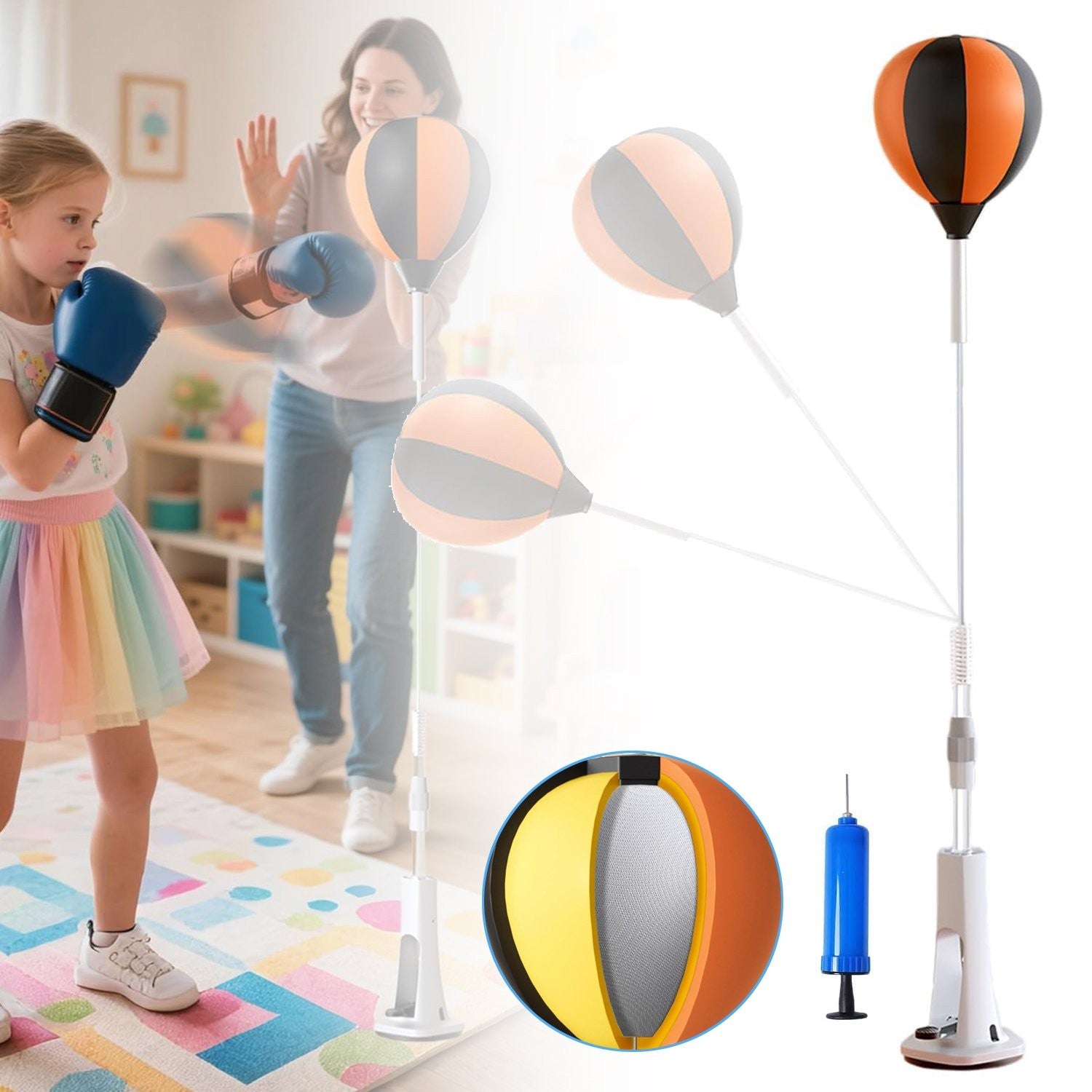 Adjustable Punching Bag with Stand - Perfect for Boxing, Kickboxing, and Stress Relief Training