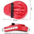 Boxing Curved Hand Target Pads - PU Leather Gloves for Gym Training, Kickboxing, Muay Thai, and Taekwondo (1 or 2 Pieces)