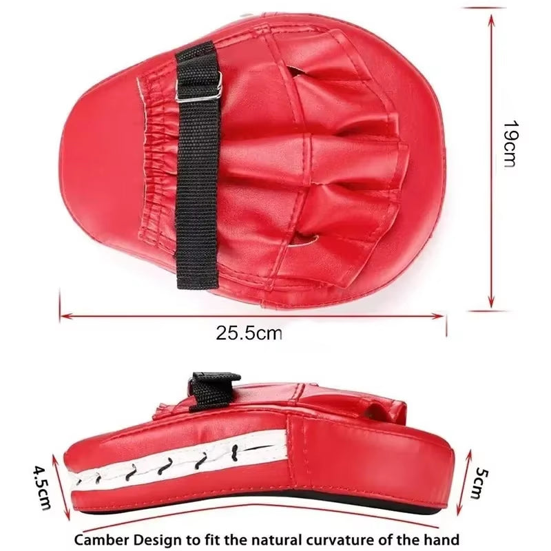 Boxing Curved Hand Target Pads - PU Leather Gloves for Gym Training, Kickboxing, Muay Thai, and Taekwondo (1 or 2 Pieces)