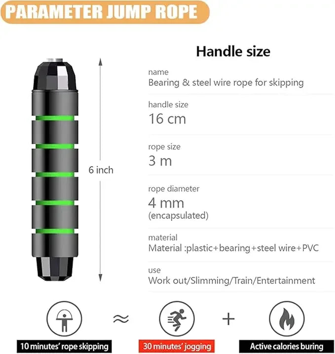 Premium 2.8/3M Steel Wire Jump Rope - Perfect for Crossfit, Boxing, Yoga, and Weight Loss Across All Fitness Levels