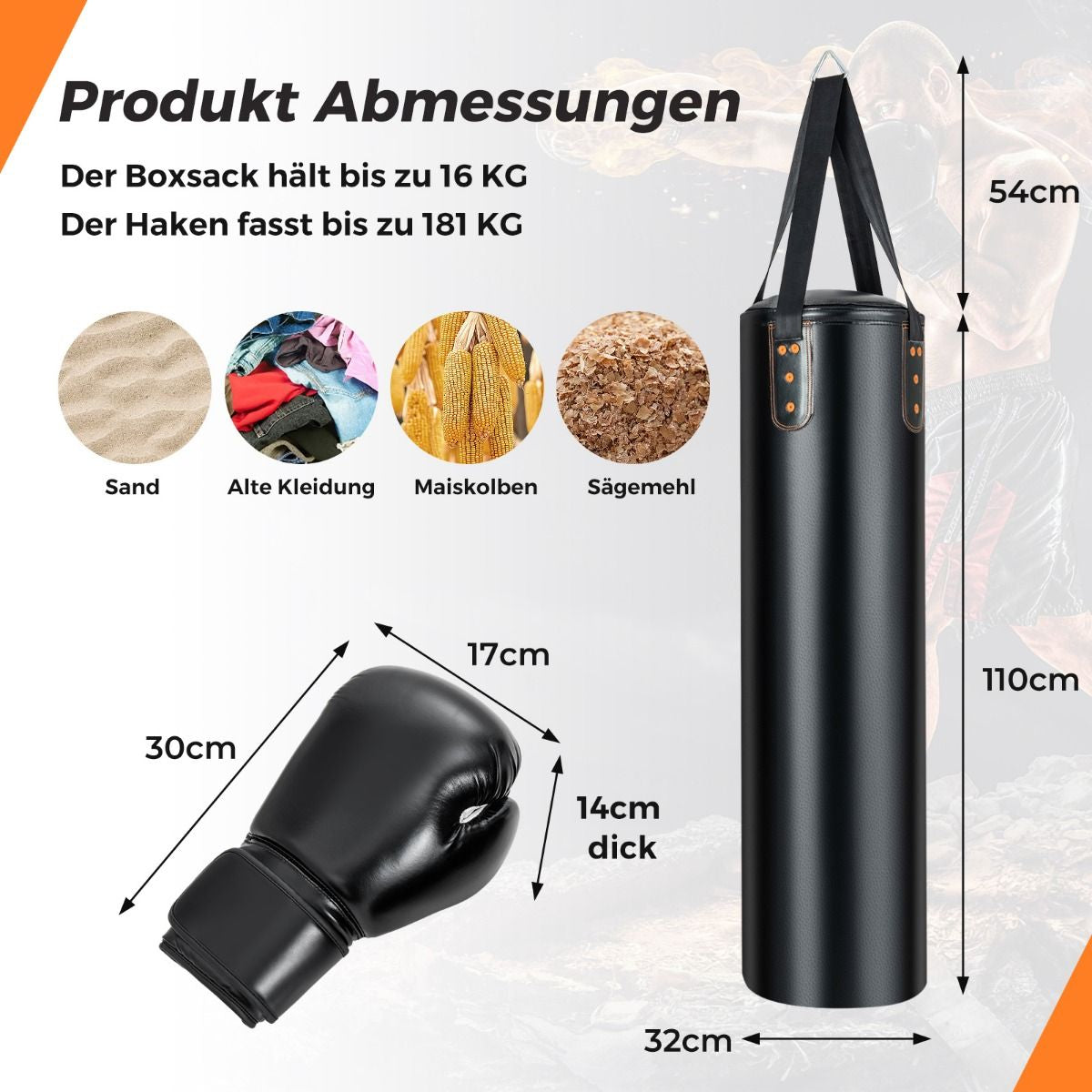 Hol dir den ultimativen 4-in-1 Boxsack für Erwachsene – inklusive 12OZ Boxhandschuhen! 🥊💪