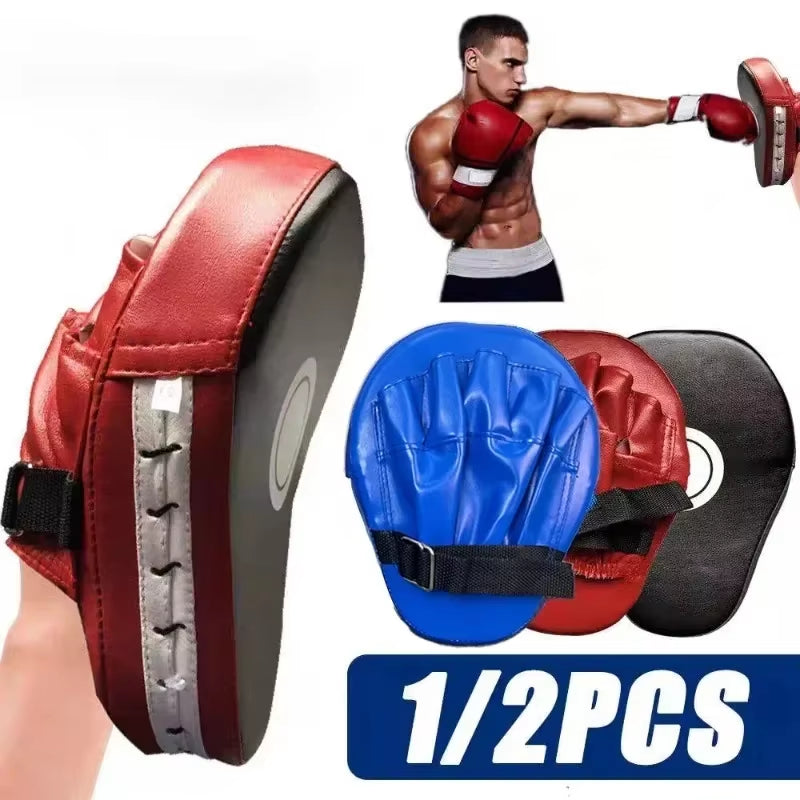 Boxing Curved Hand Target Pads - PU Leather Gloves for Gym Training, Kickboxing, Muay Thai, and Taekwondo (1 or 2 Pieces)