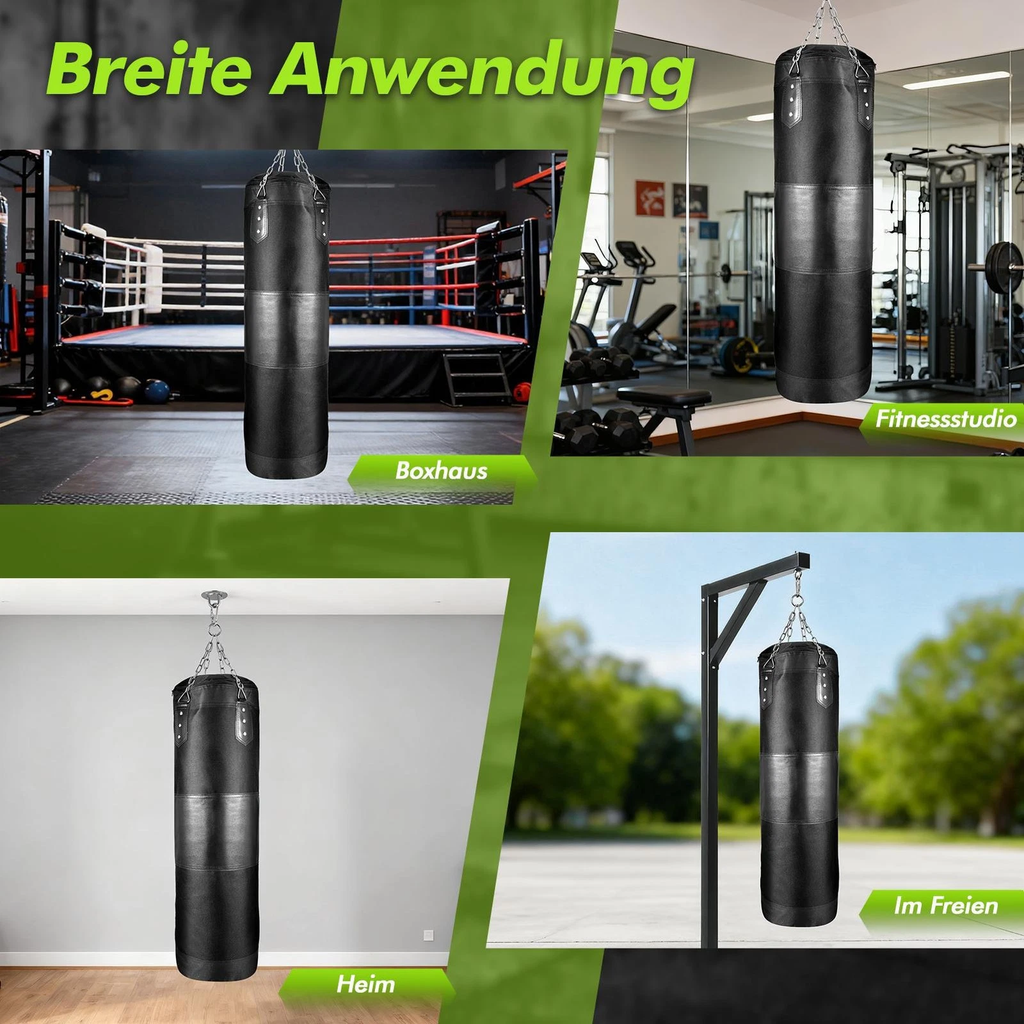 100/120Cm Kinder Boxsack Set Punching Bag Hängend Boxhandschuhe Boxing Sandsack