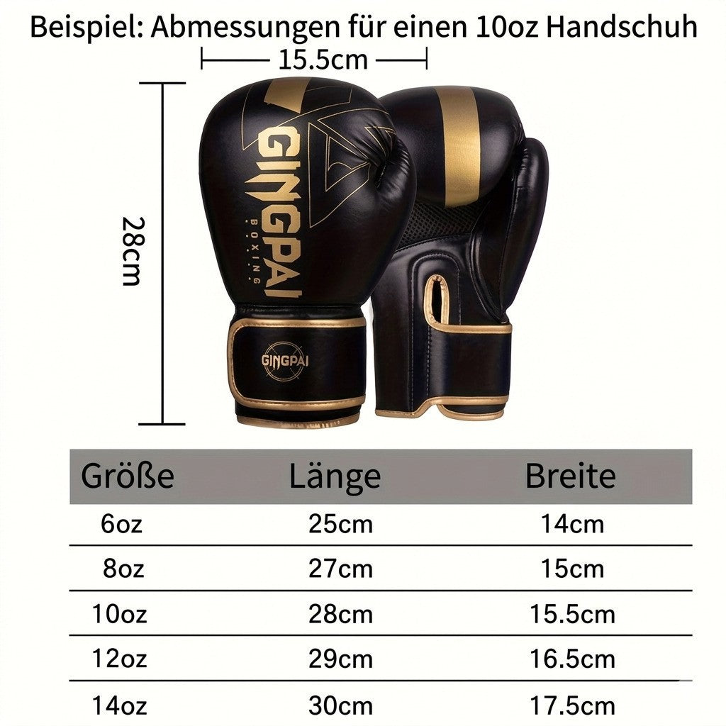 Vielseitige Boxhandschuhe in 6oz bis 14oz für Boxen, Kickboxen und MMA – Ideal für Training und Fitness in Schwarz und Weiß